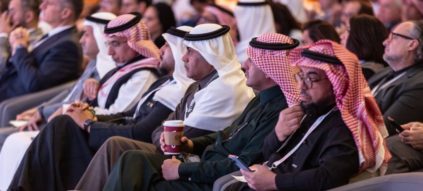 Businessmen at the MEOS GEO opening ceremony